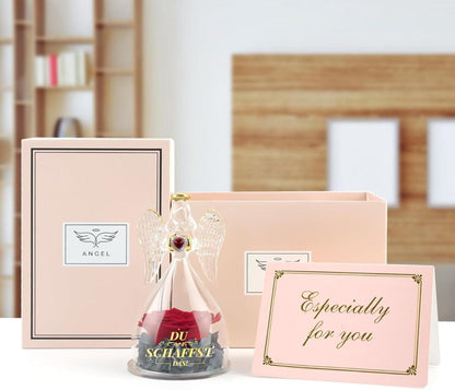Ewige Rose Engel Geschenk für Frauen Glücksdekoration - Motivierende