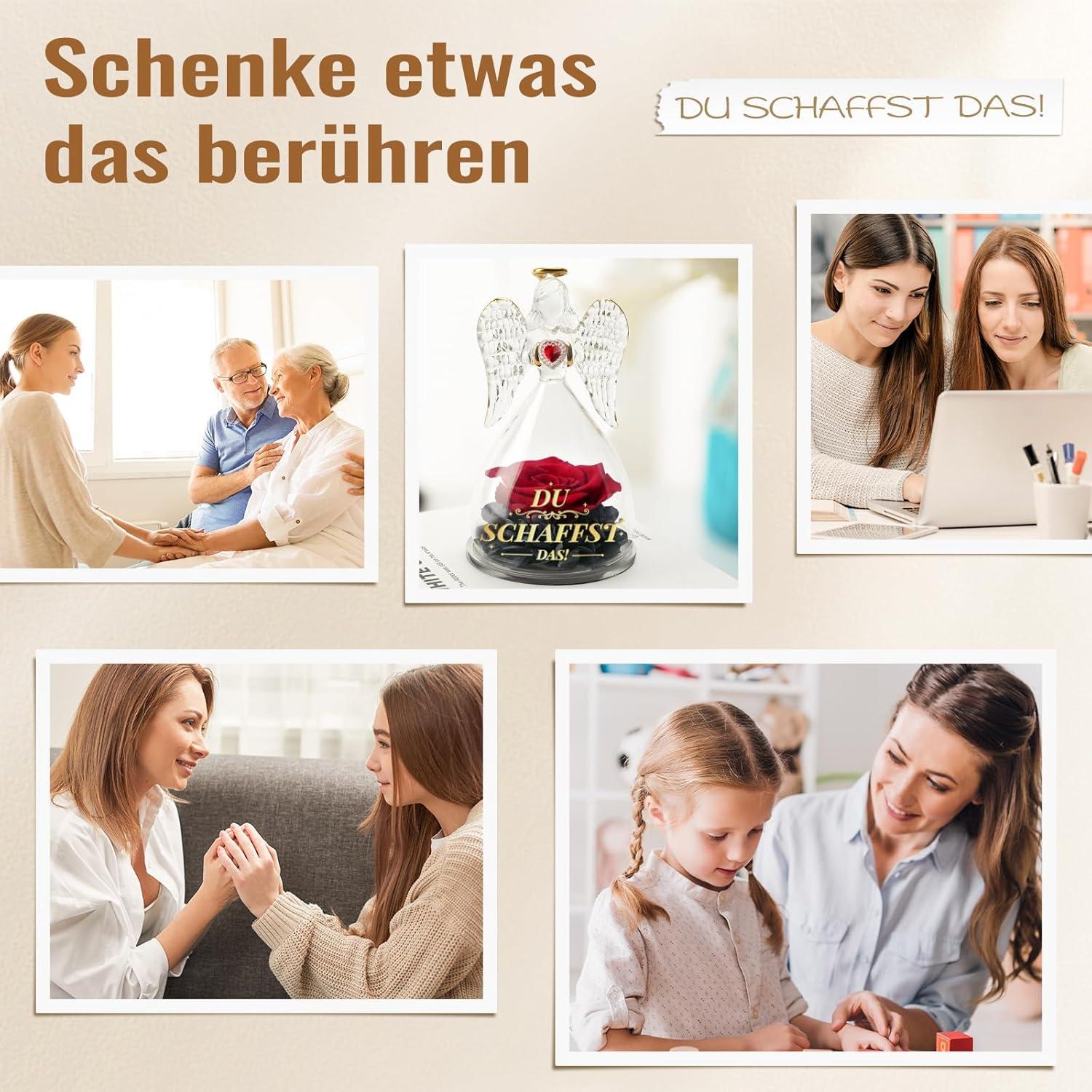 Ewige Rose Engel Geschenk Mutmacher Glücksdekoration Frauen Mutter Freundin Schwester Tochter Wünsche Motivation Schutz