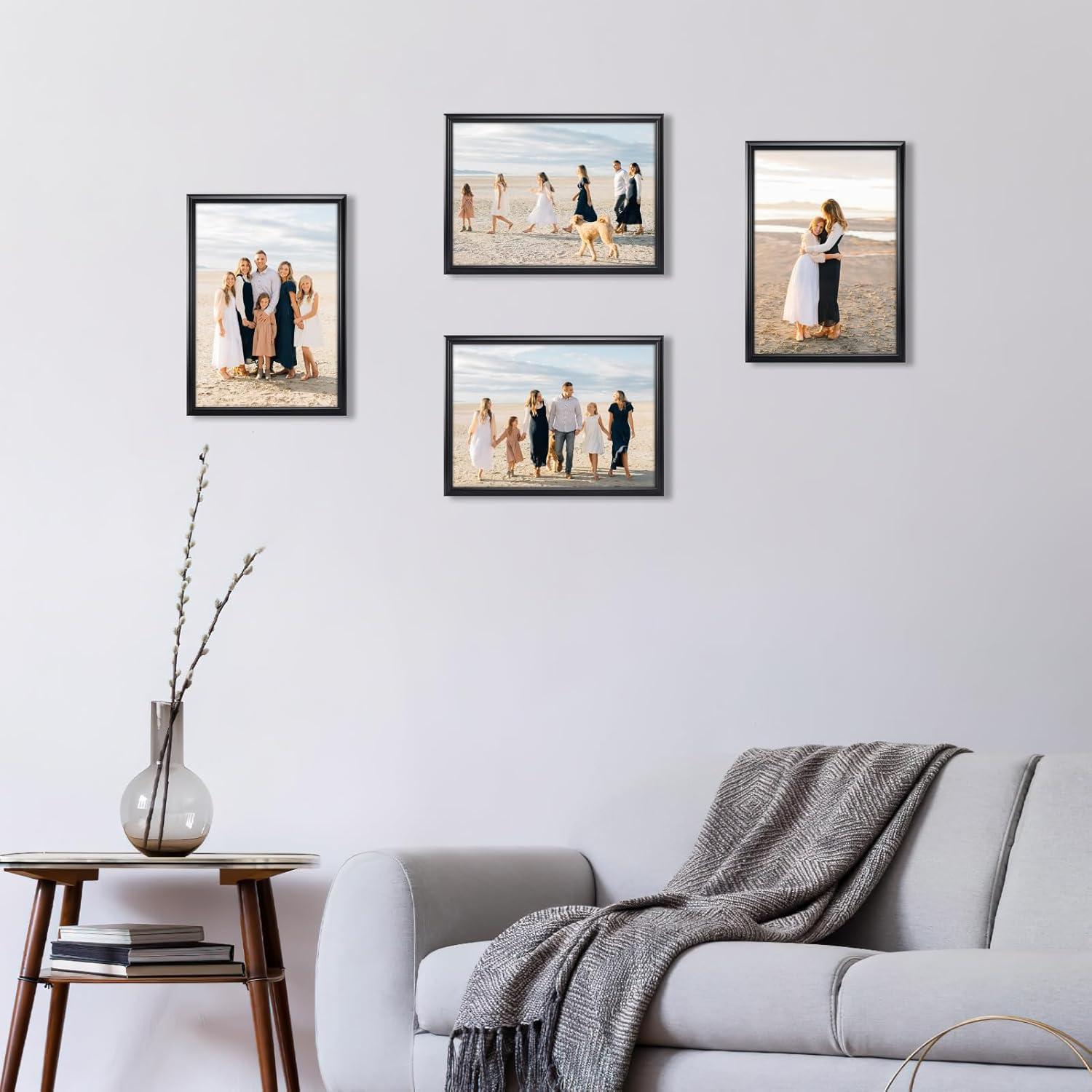 4er A3 Bilderrahmen Set Vintage Schwarz Plexiglas 30x42 cm