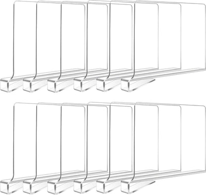 Transparente Acryl-Regalteiler 12 St. Verstellbarer Kleiderorganisator
