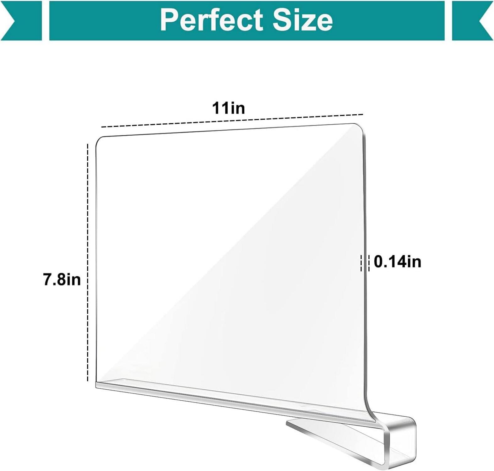 12 Stück Transparente Acryl-Regalteiler für Lagerung und