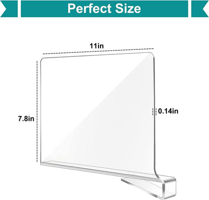 12 Stück Transparente Acryl-Regalteiler für Lagerung und