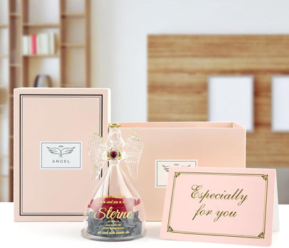 Ewige Rose Engel Freundin Geschenk Set mit Grußkarte, Pflegeleicht