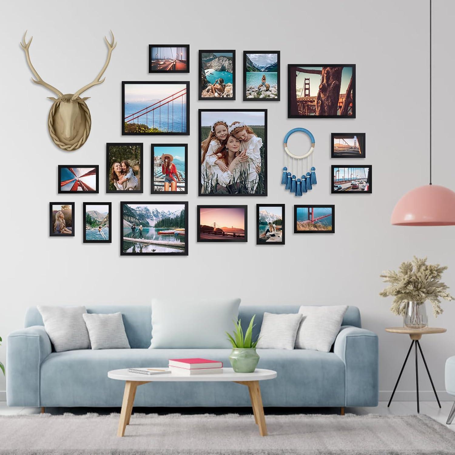 Giftgarden Schwarzer Bilderrahmen 13x18 cm, Modernes Fotorahmen für