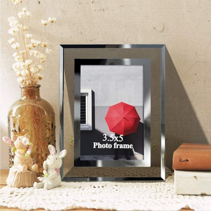 Glas Bilderrahmen Set Silber 9x13 cm - Fotorahmen für Fotos