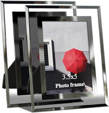 Giftgarden Glas Bilderrahmen 9x13 cm Silber Set - Fotorahmen für Fotos