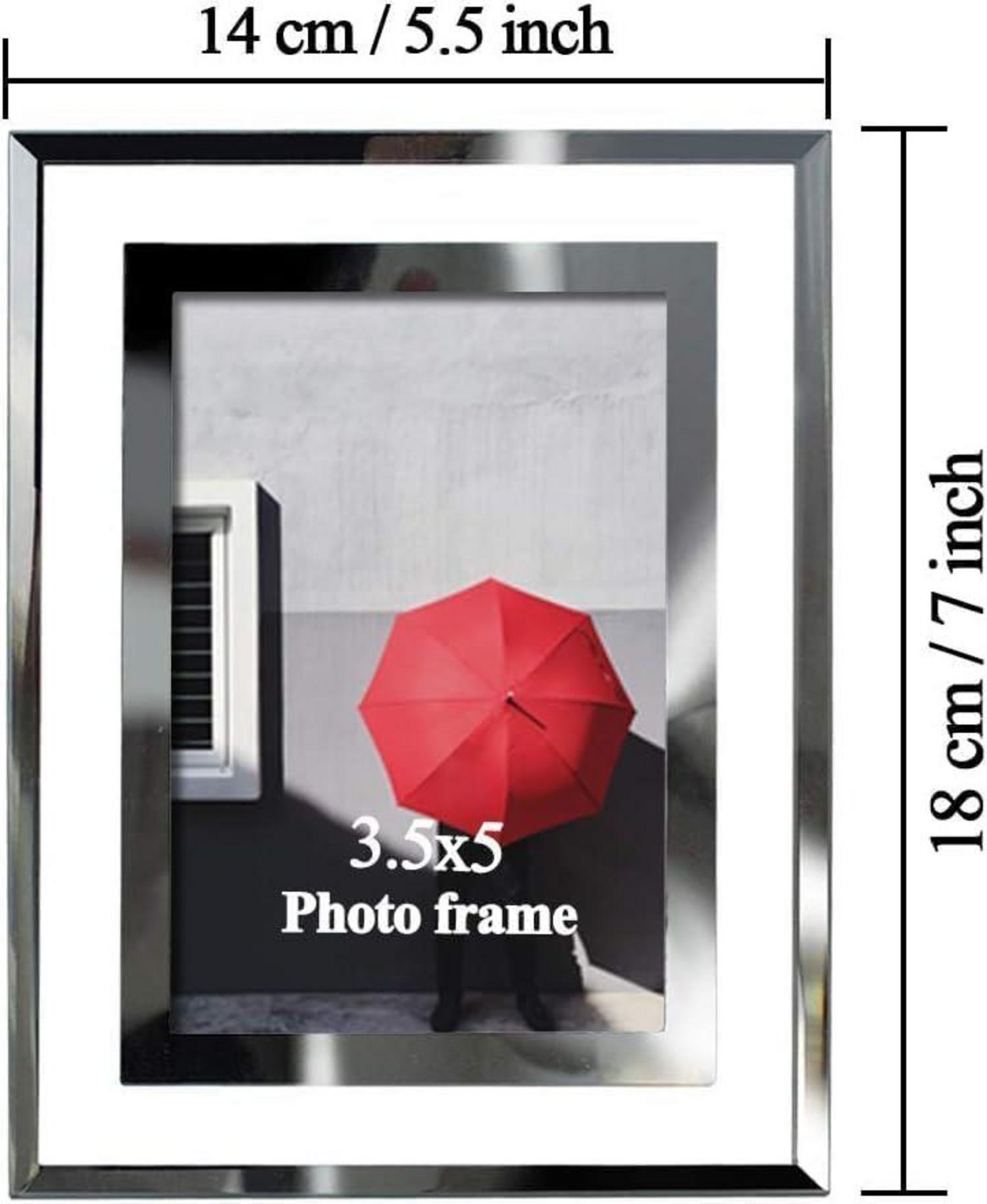 Glas Bilderrahmen Set Silber 9x13 cm - Fotorahmen für Fotos