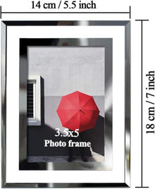 Glas Bilderrahmen Set Silber 9x13 cm - Fotorahmen für Fotos