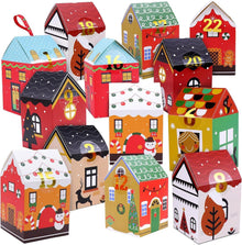 Adventskalender zum Befüllen Kinder 24 Boxen Tüten DIY Häuser