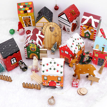 Adventskalender Kinder DIY Häuser 24 Boxen Tüten