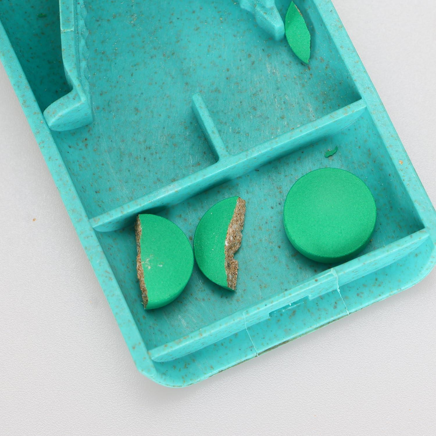 Tragbarer Tablettenteiler mit Aufbewahrungsfach und scharfen Klingen