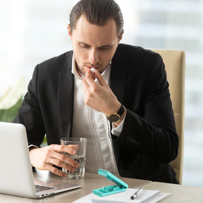 Tragbarer Tablettenteiler Pillenschneider Aufbewahrungsfach Klingen