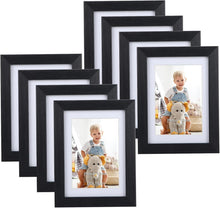 8er Set Schwarze Bilderrahmen für 13x18cm Fotos - Wand- und