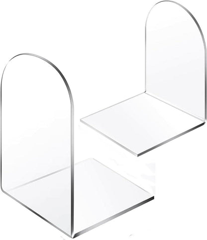 Transparente Acryl-Buchstützen für Regale 2 Stück - Rutschfeste