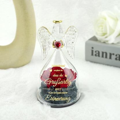 Ewige Rose Engel Geschenkbox mit Grußkarte, Pflegeleicht, Inspirierend