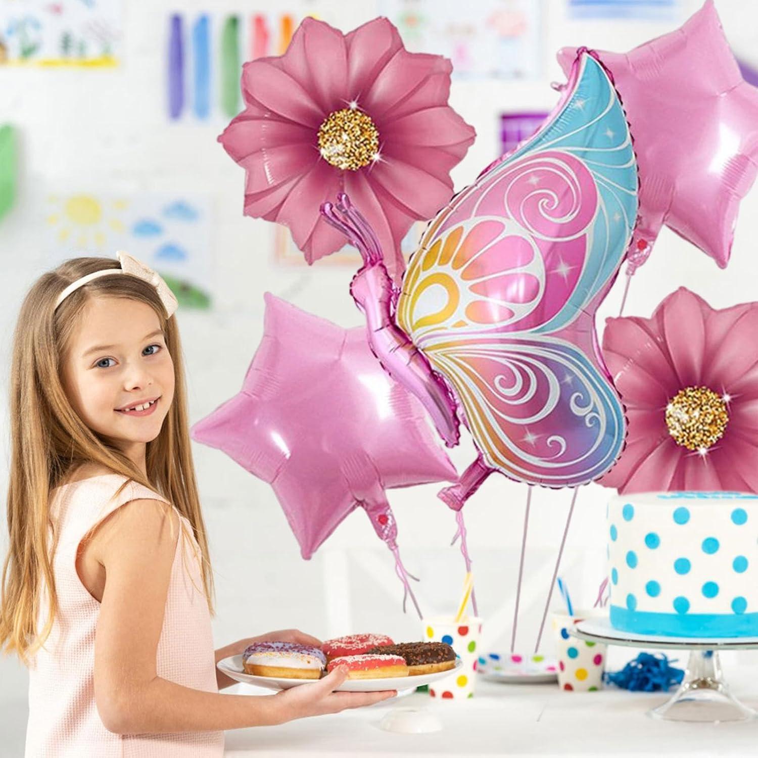 VIKY® Schmetterling Geburtstagsdeko Mädchen Luftballon Set