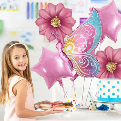 VIKY® Schmetterling Geburtstagsdeko Mädchen Luftballon Set