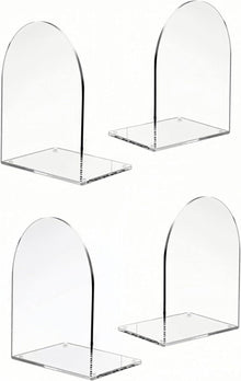 Transparente Acryl-Buchstützen für Bücherregale, 4 Stück
