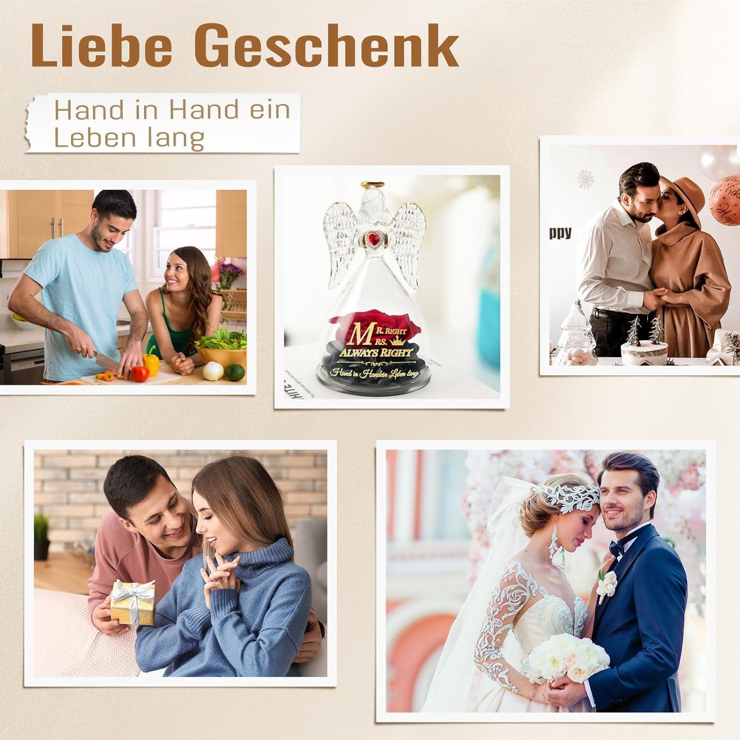 Ewige Rose Engel Geschenk für Paare Jahrestag Valentinstag Weihnachten