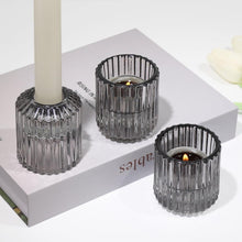 Moderne Glas Kerzenhalter Set Deko Stab & Teelichtkerzen
