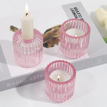 Modernes Glas-Kerzenständer Set mit 3 Teelichthaltern