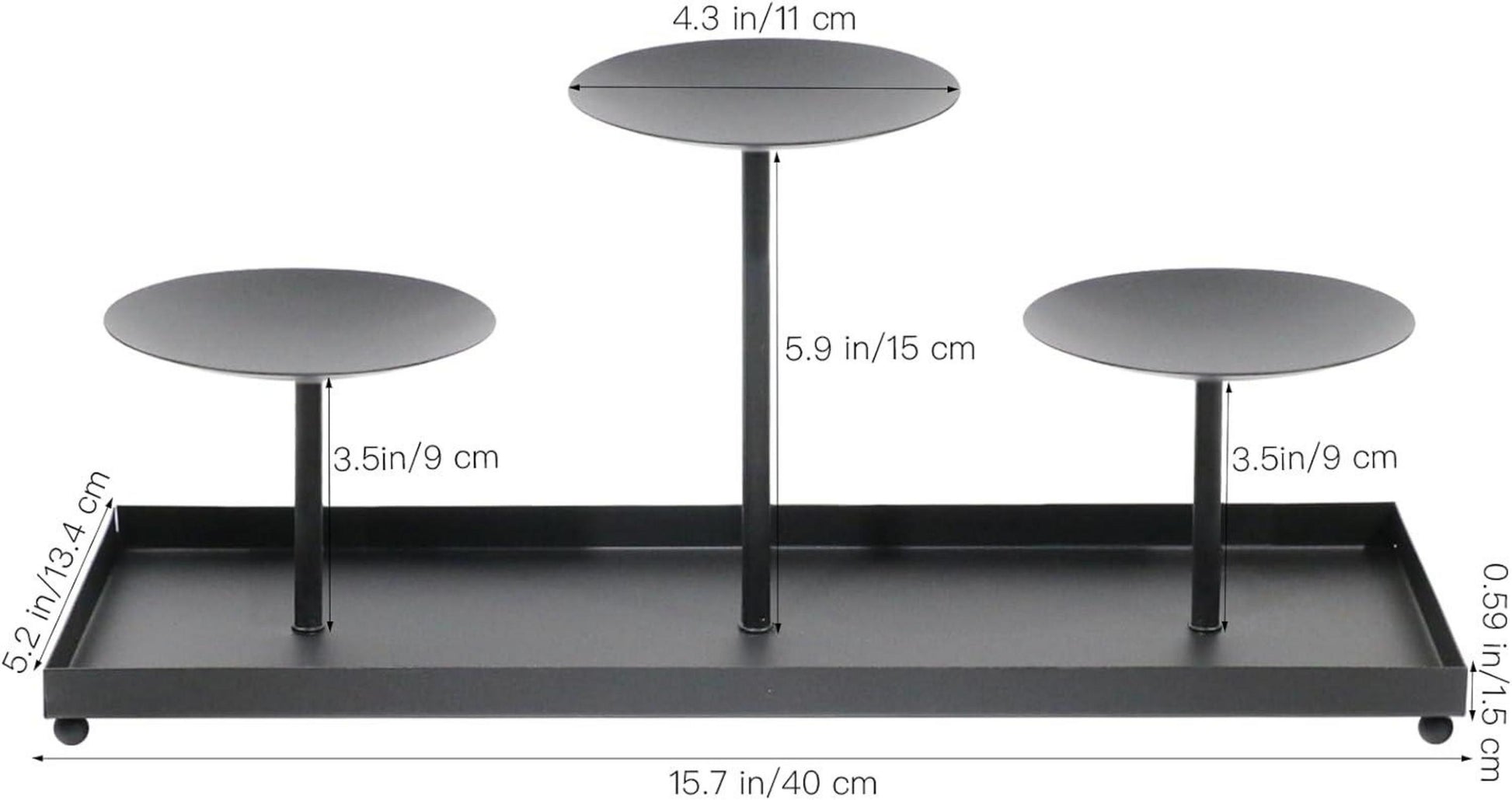 Kerzenhalter aus Metall für Stumpenkerzen, höhenverstellbar