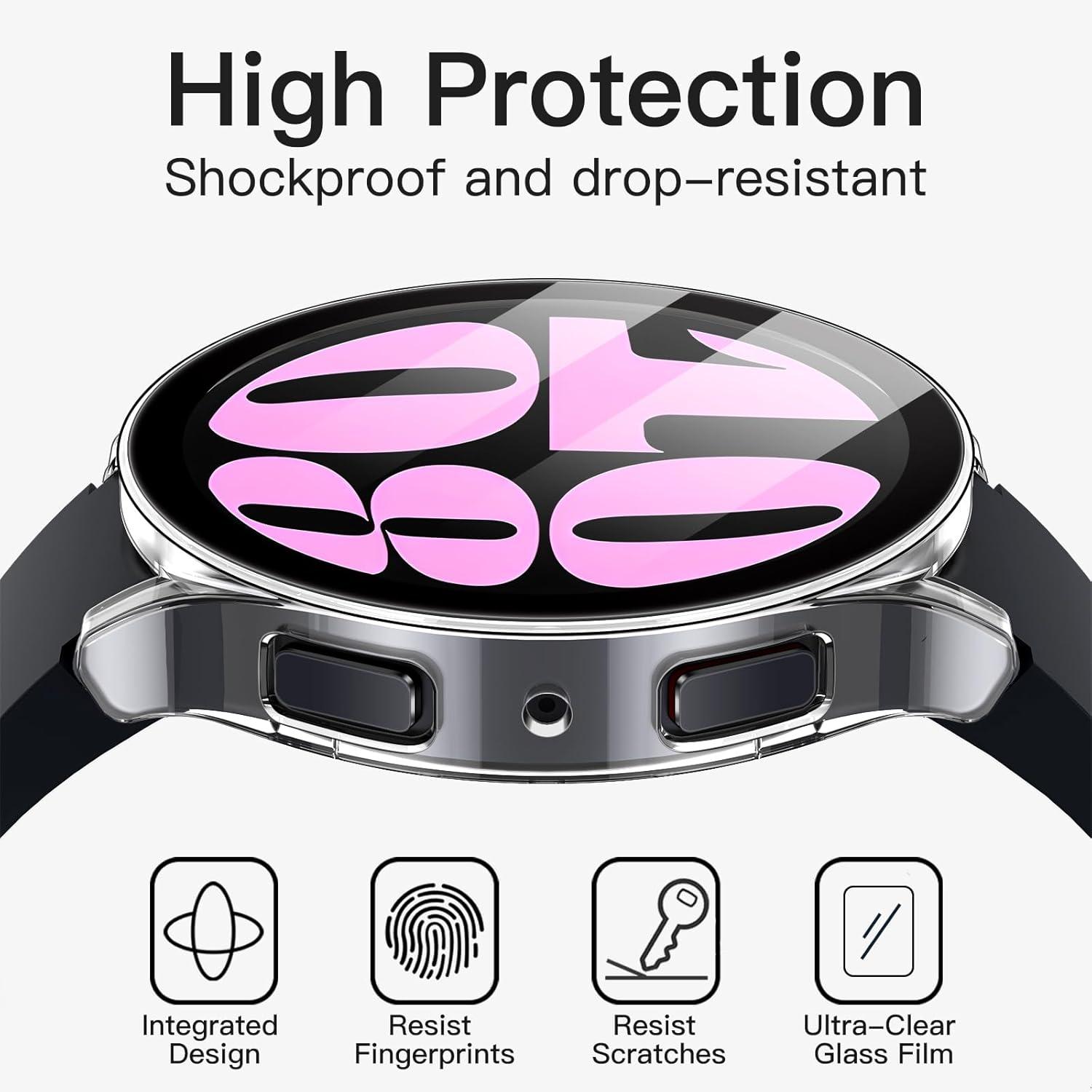 Schutzhülle Samsung Galaxy Watch 6 40mm Displayschutz 2 Stück