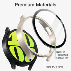 Schutzhülle mit Panzerglas für Samsung Galaxy Watch 6 44mm Gold