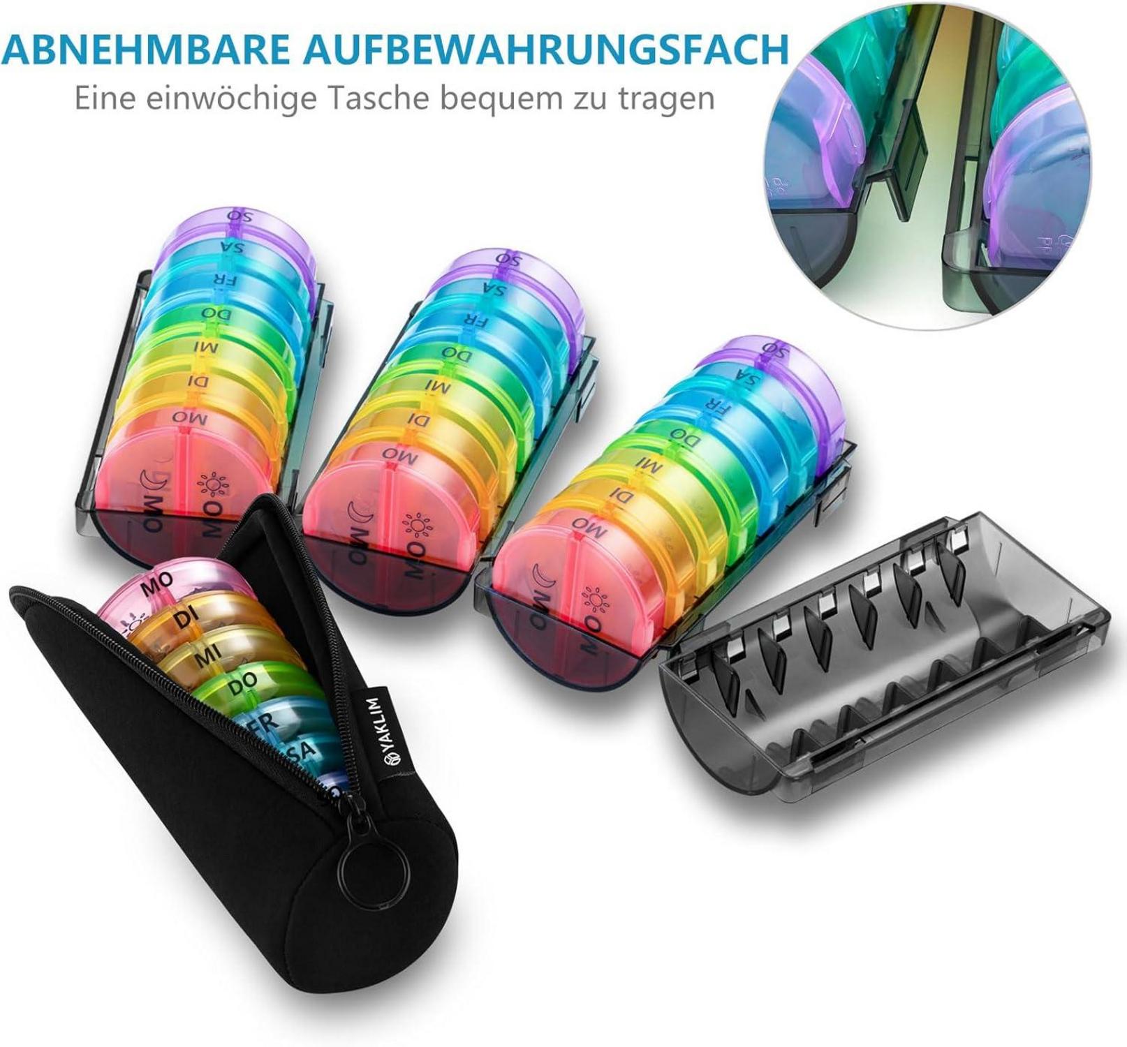 Pillendose für Morgens Abends, Medikamenten-Organizer 28 Tage