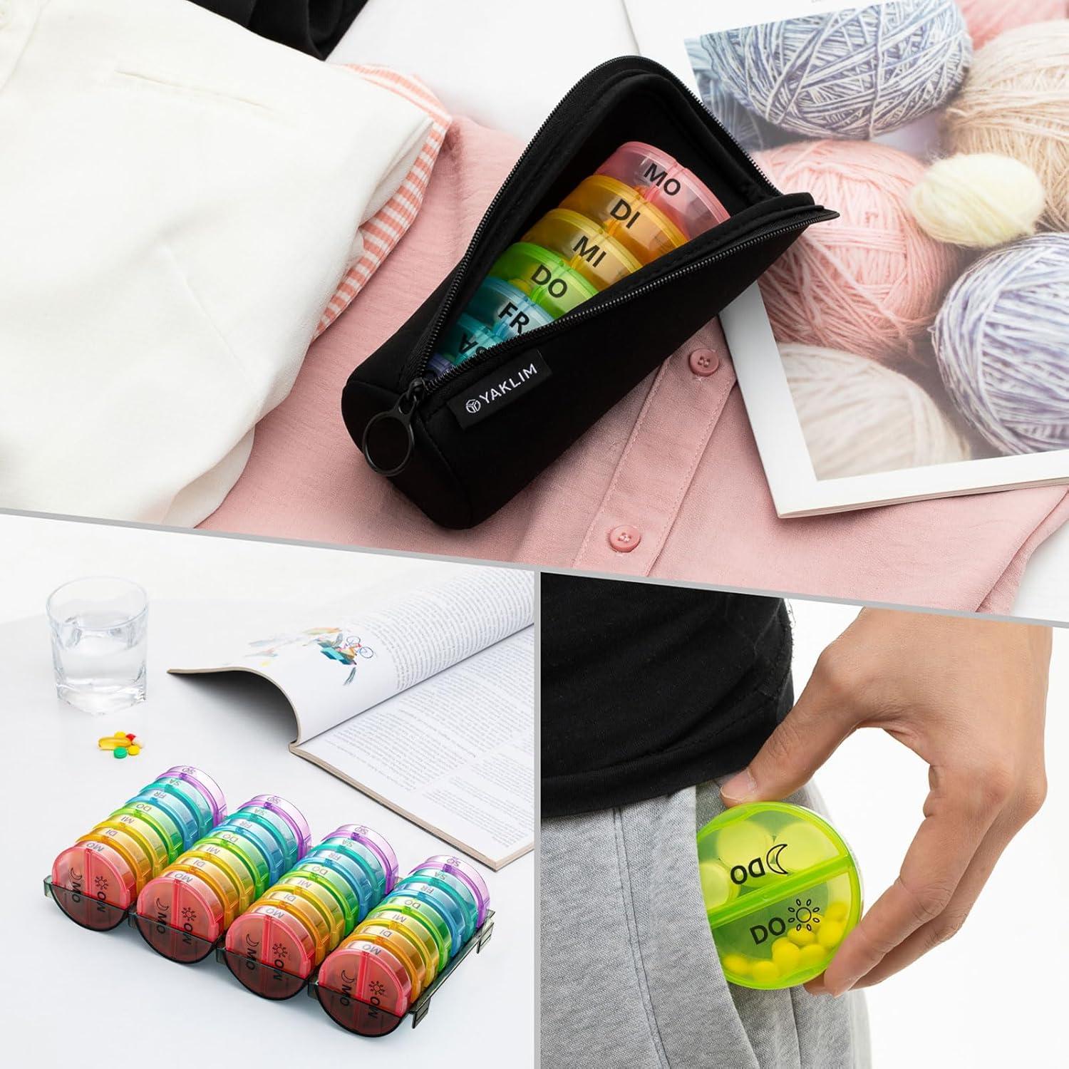 Monatlicher Pillen-Organisator 28 Tage Pillendose für Morgens und Abends