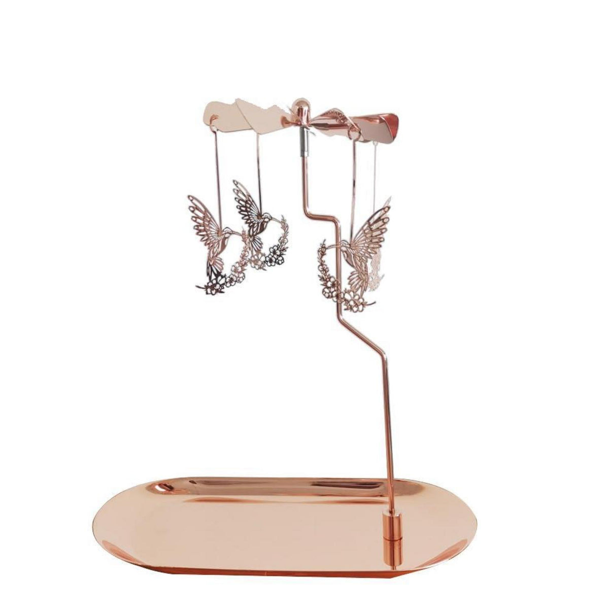 Rotierender Kerzenhalter mit Tablett Roségold Kolibri