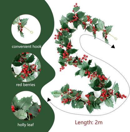 Weihnachts Beeren Girlande Rote Beeren Tannenzapfen