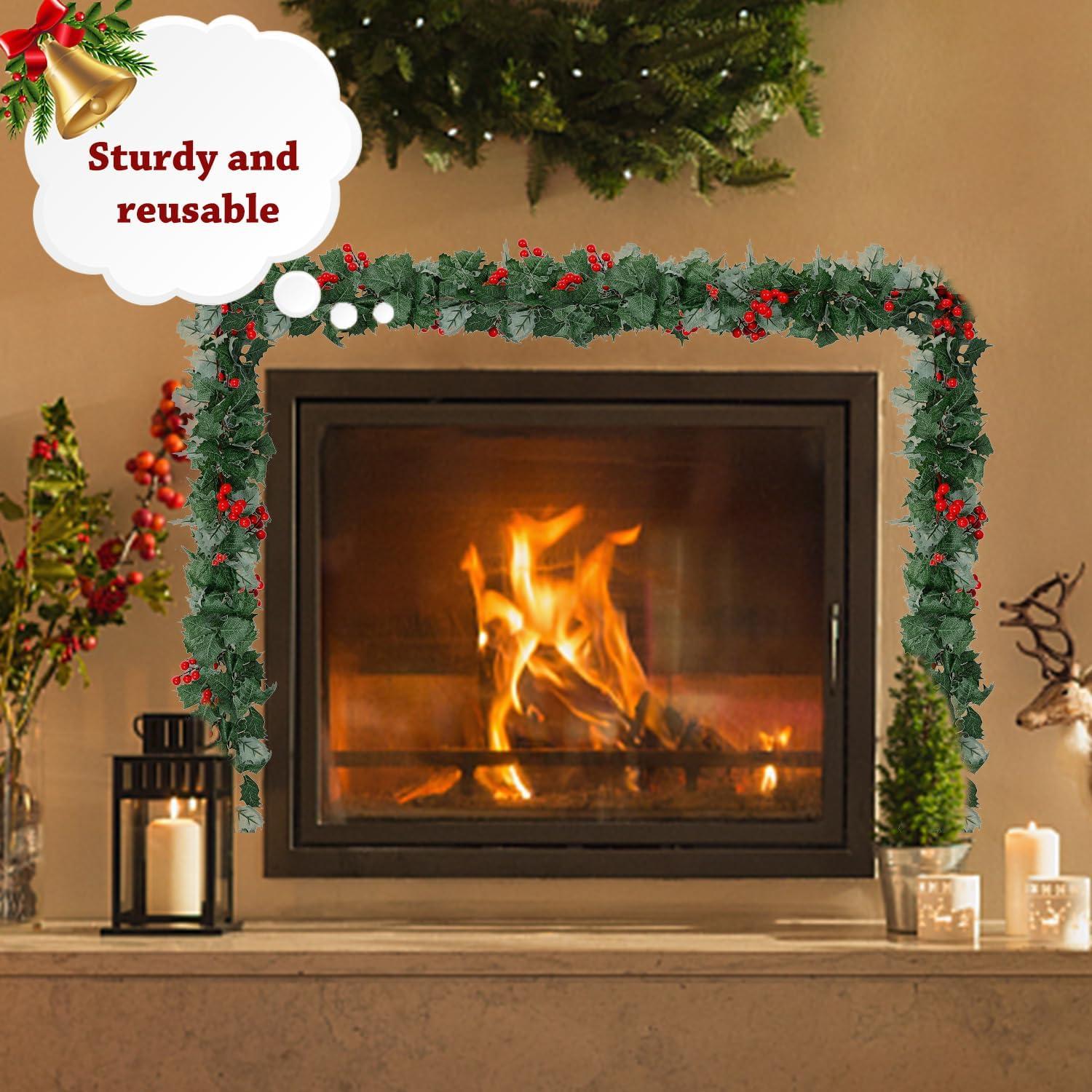 Weihnachts Beeren Girlande Tannenzapfen Rote Beeren 2m Kamin Deko