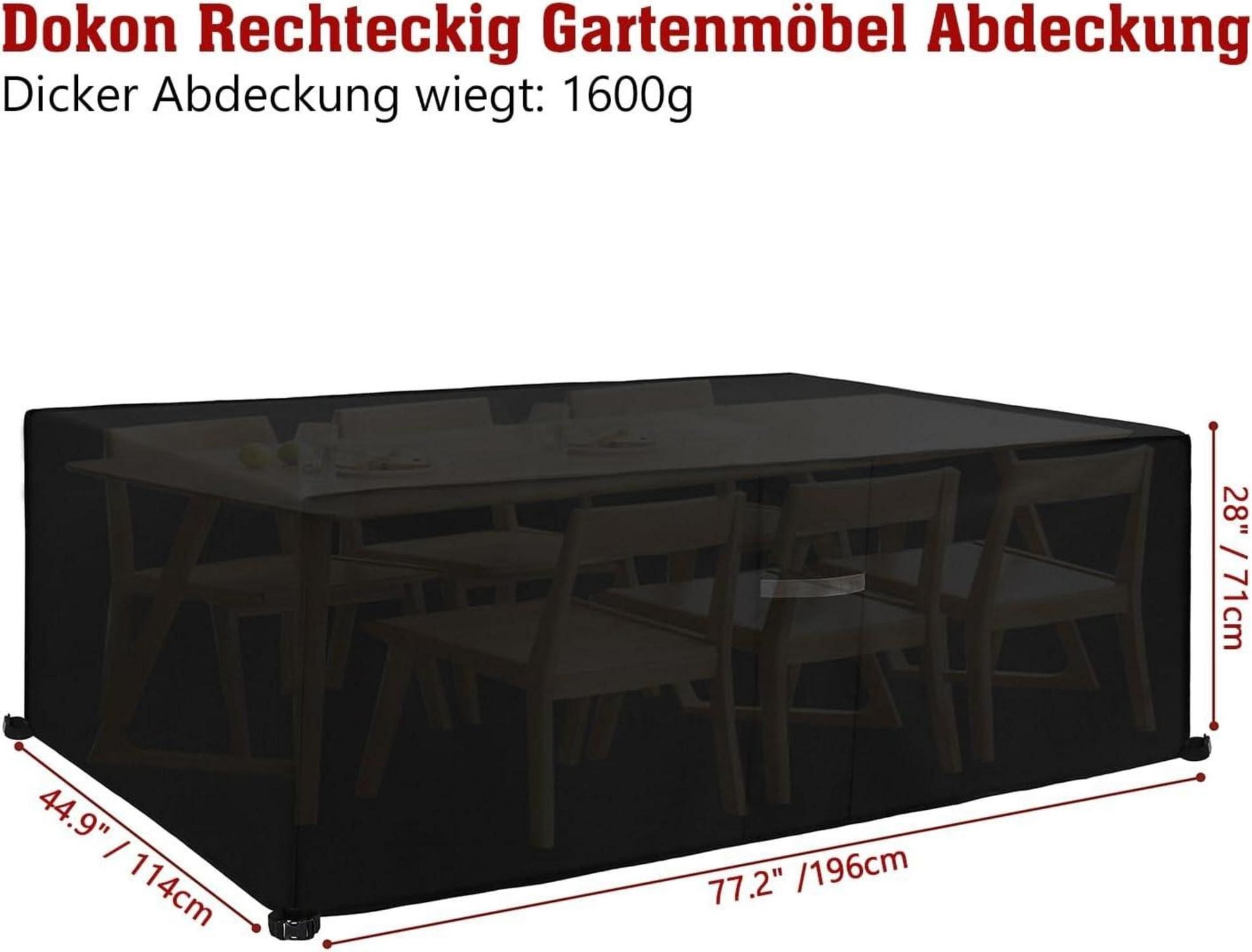 Gartenmöbel Abdeckung 600D Oxford Wasserdicht WinterfestUV Beständige