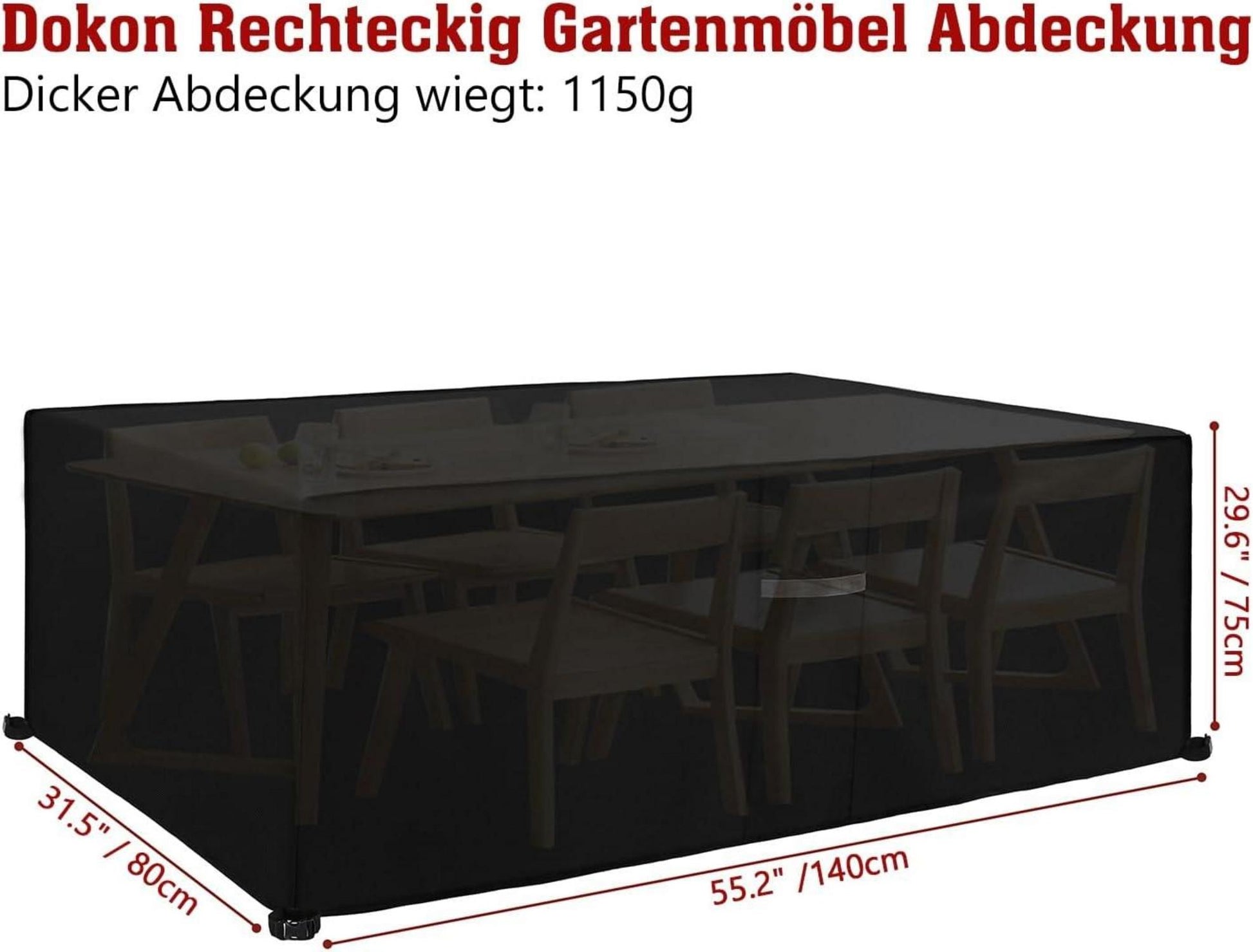 Gartenmöbel Abdeckung 600D Oxford Wasserdicht Winterfest UV Beständig