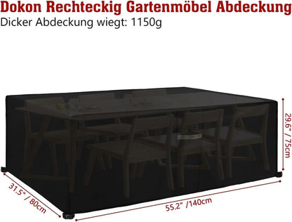 Gartenmöbel Abdeckung 600D Oxford Wasserdicht Winterfest UV Beständig