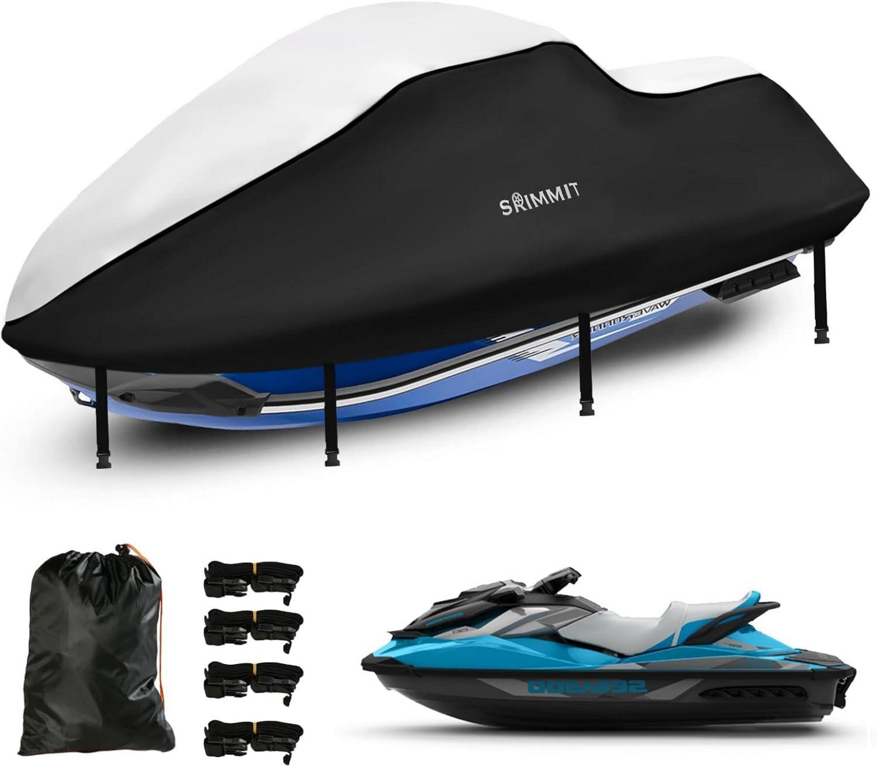 Jet Ski Bootsabdeckung Wasserdicht 420D Oxford Gewebe 292-305cm Silber