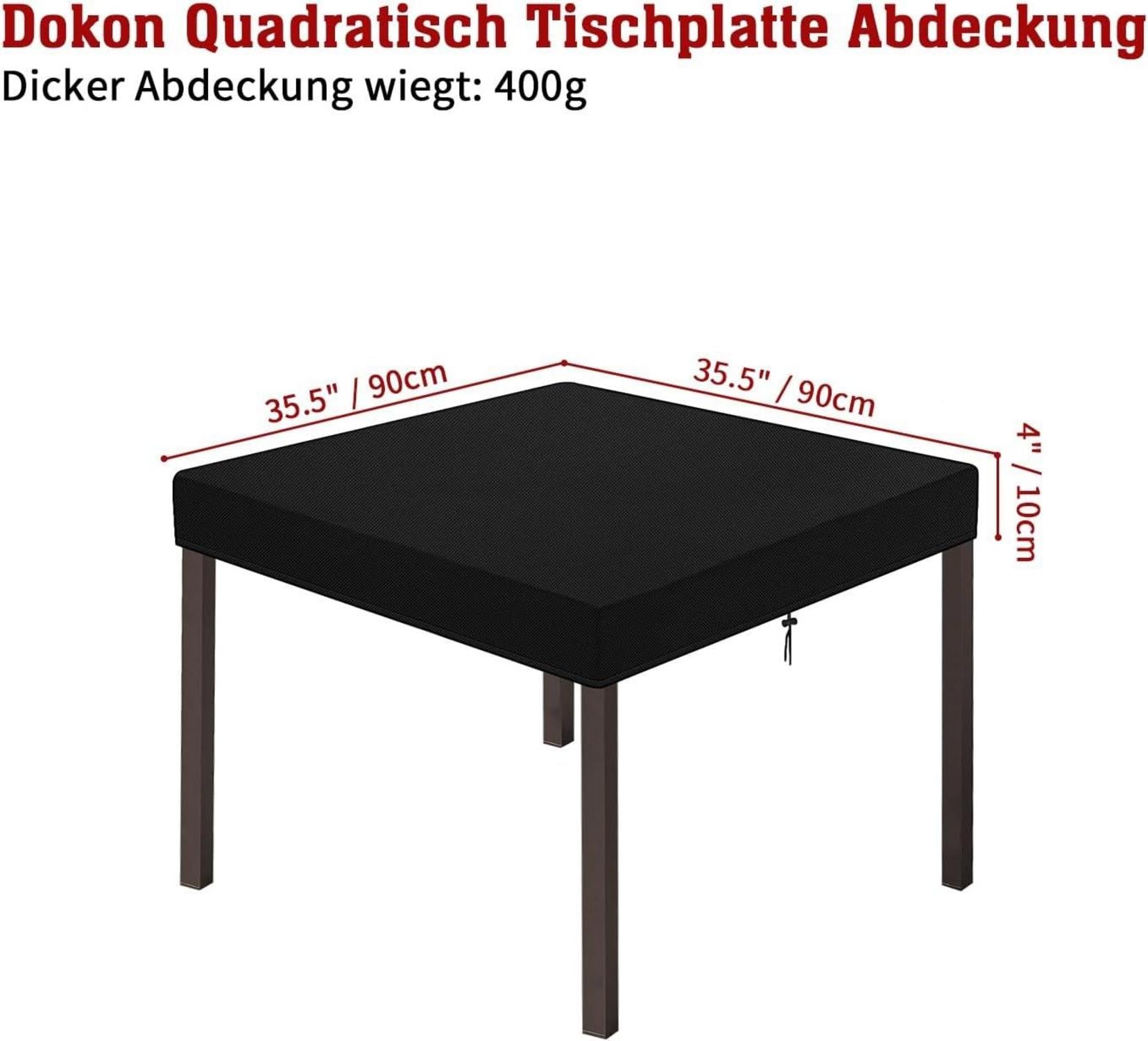 Dokon Tischplatte Abdeckung 90x90x10cm Wasserdicht & Winterfest