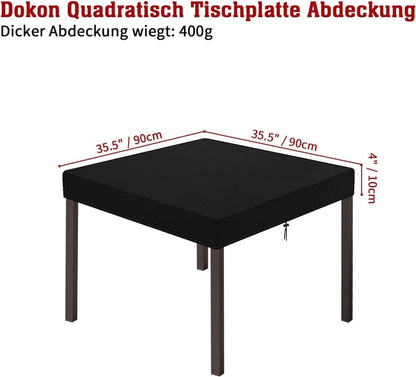 Dokon Tischplatte Abdeckung 90x90x10cm Wasserdicht & Winterfest