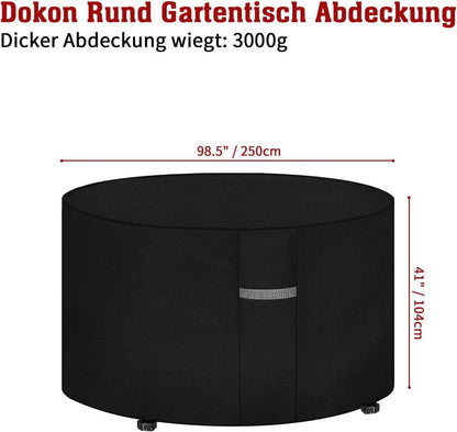Gartenmöbel Abdeckung Wasserdicht 600D Oxford Schutzhülle Rund