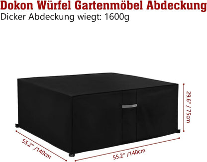 Dokon Gartenmöbel Abdeckung 600D Oxford Winterfest UV Schutz