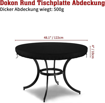 Dokon Tischplatte Schutzhülle Wasserdicht 600D Oxford Rund Ø122x10cm