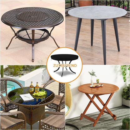 Tischplatte Abdeckung Gartenmöbel Winterfest 600D Oxford Rund Ø102x10cm