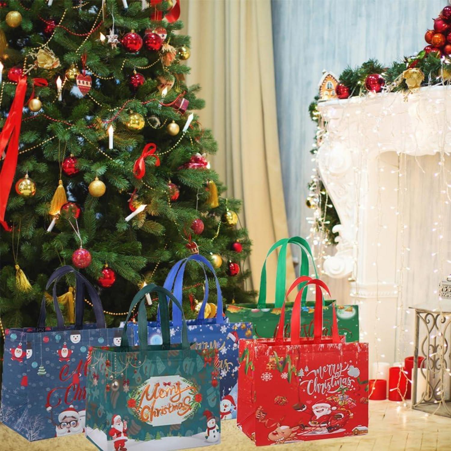 Weihnachtsgeschenktüten Wiederverwendbar Vliesstoff Festliche Designs