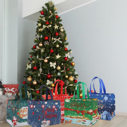 5er Set Große Weihnachts-Geschenktüten Vliesstoff faltbar wasserdicht