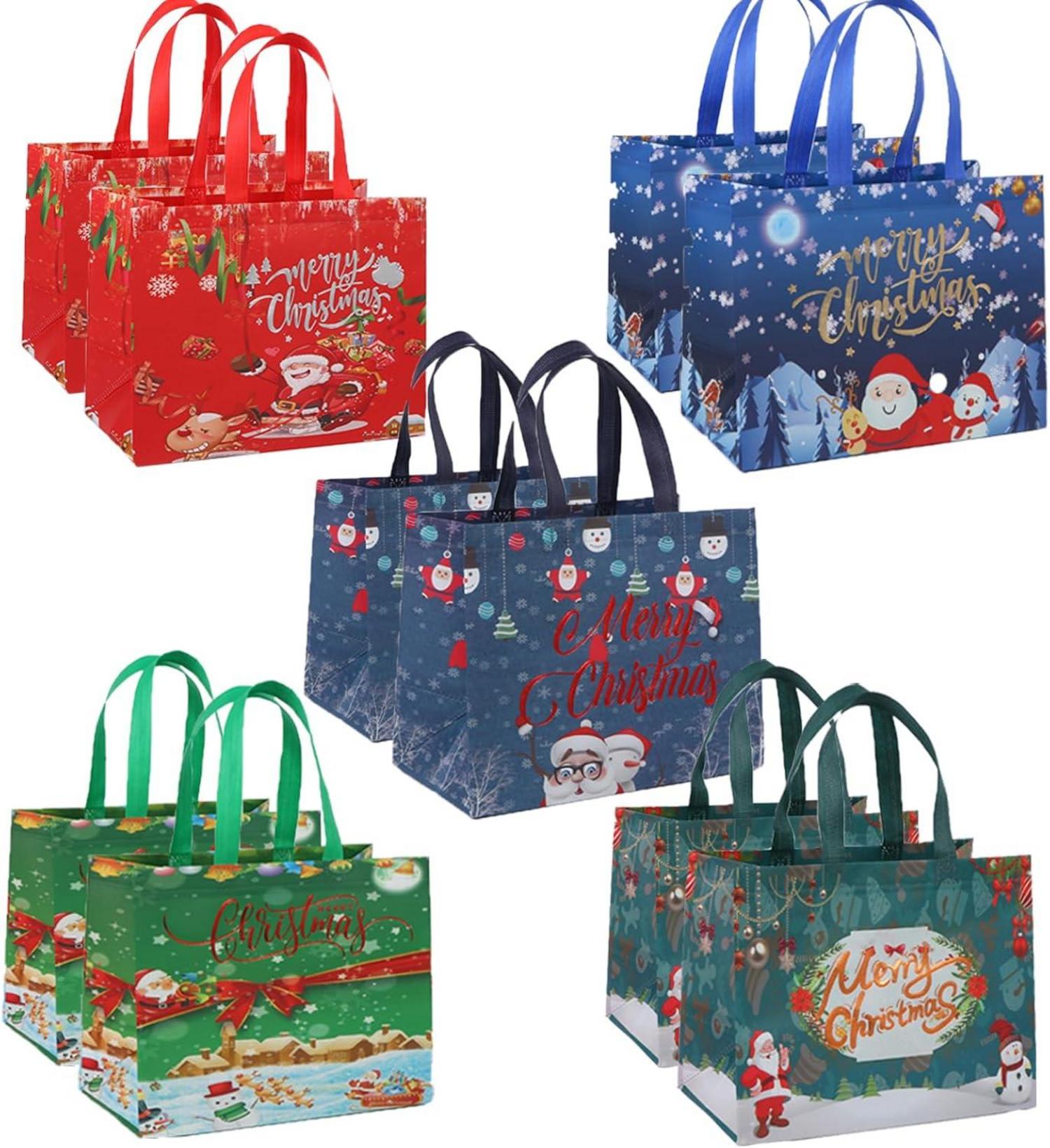 Weihnachts Geschenktüten wiederverwendbar Vliesstoff faltbar