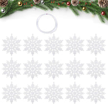 15 Weihnachtsschneeflocken Kunststoff Anhänger Dekoration