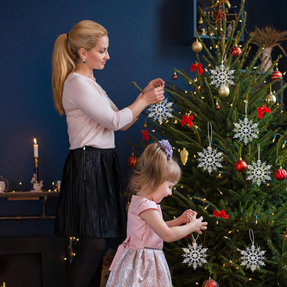 15 Weihnachtsschneeflocken Dekoration Kunststoff Schneeflocke Hängende Anhänger