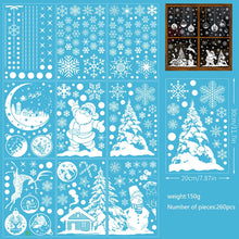 260 Weiß Weihnachts Schneeflocken PVC Fensterbild Aufkleber