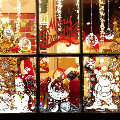 260 Stück Weihnachts Fensterbild Schneeflocken PVC Deko
